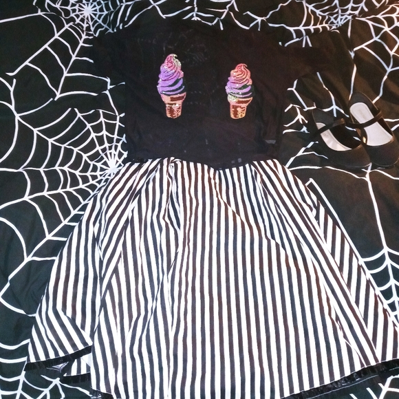 Fashion Nova Tops - Kawaii Goth Sheer Black Ice Cream Blouse Fashion Nova Tops - Kawaii Goth Sheer Black Ice Cream Blouse